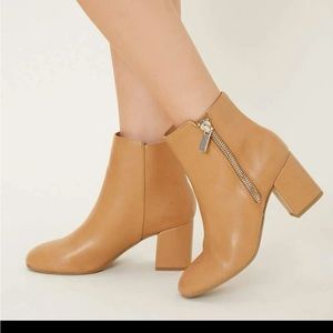 Vegan Leather Zip Fashion Ankle Booties